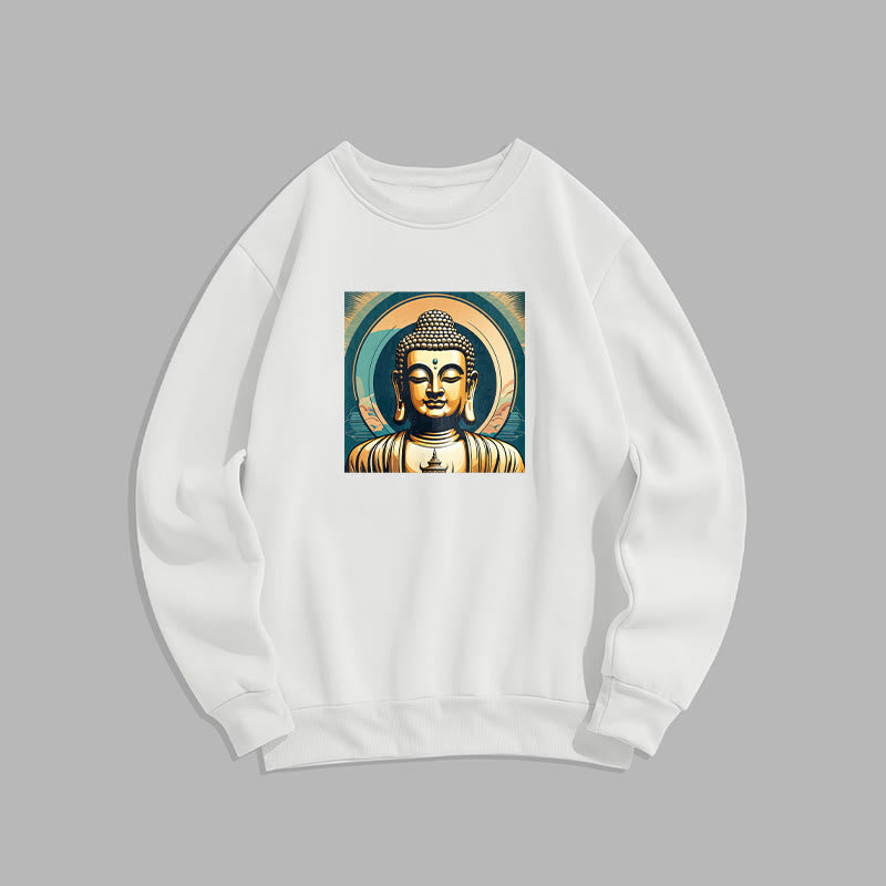 Buddha Stones Golden Buddha Fleece Lined Sweatshirt