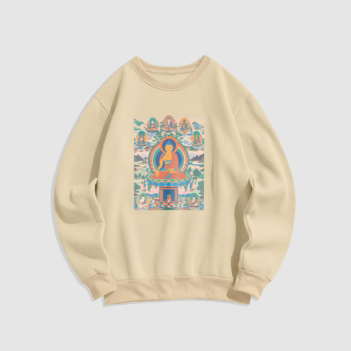 Buddha Stones The Medicine Buddha Sutra Transformed Into Art Fleece Lined Polyester Sweatshirt