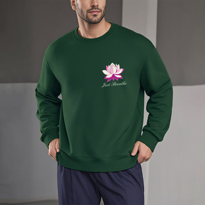 Buddha Stones Lotus Just Breathe Fleece Lined Polyester Sweatshirt