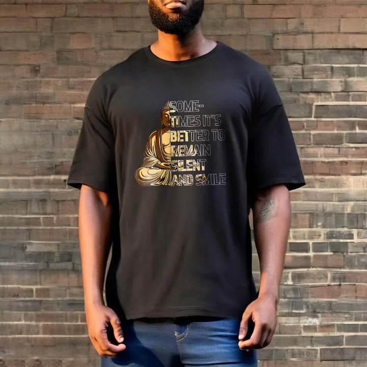 Buddha Stones Sometimes Its Better To Remain Silent And Smile Tee T-shirt - image 3