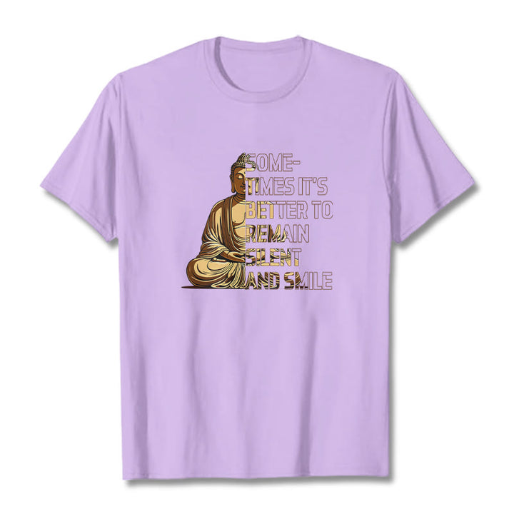 Buddha Stones Sometimes Its Better To Remain Silent And Smile Tee T-shirt - Plum - 2XL - image 16