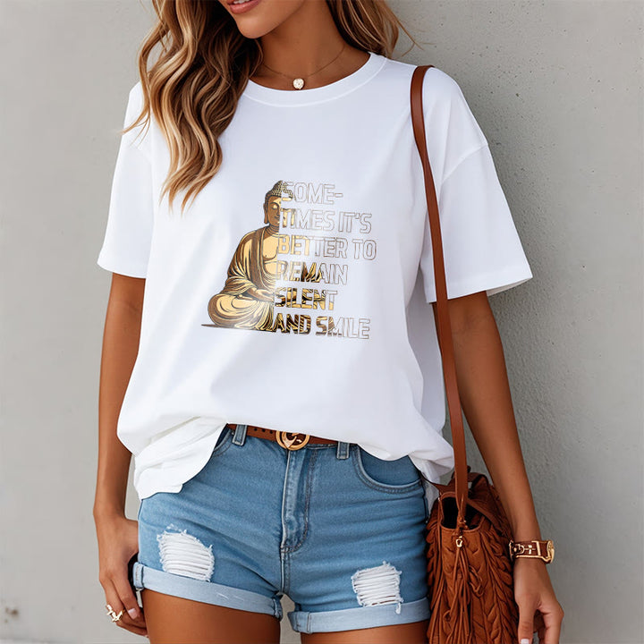 Buddha Stones Sometimes Its Better To Remain Silent And Smile Tee T-shirt - image 7