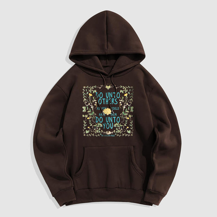 Buddha Stones The Golden Rule Lotus Fleece Lined Polyester Hoodie