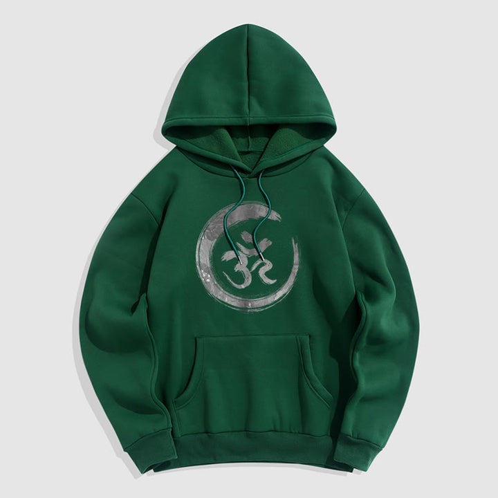 Buddha Stones OM Mantra Sanskrit Fleece Lined Polyester Hoodie