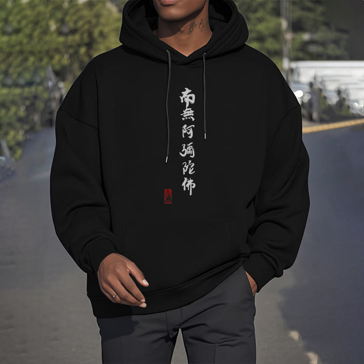 Buddha Stones Namo Amitabha Fleece Lined Polyester Hoodie