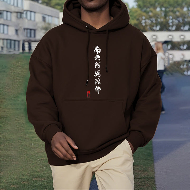 Buddha Stones Namo Amitabha Fleece Lined Polyester Hoodie