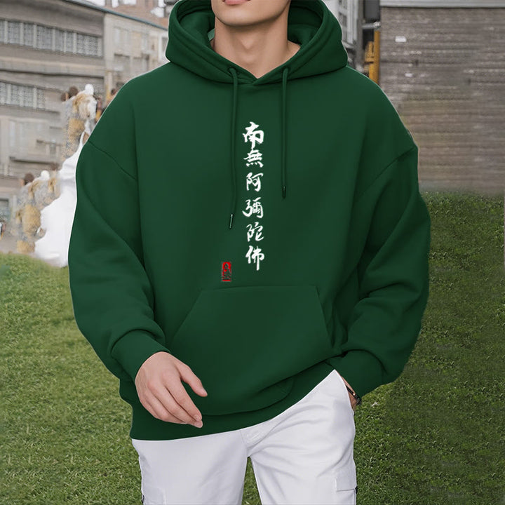 Buddha Stones Namo Amitabha Fleece Lined Polyester Hoodie