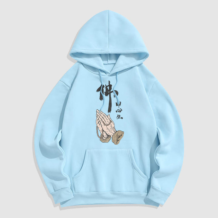 Buddha Stones Buddha Is Born From The Mind Fleece Lined Polyester Hoodie