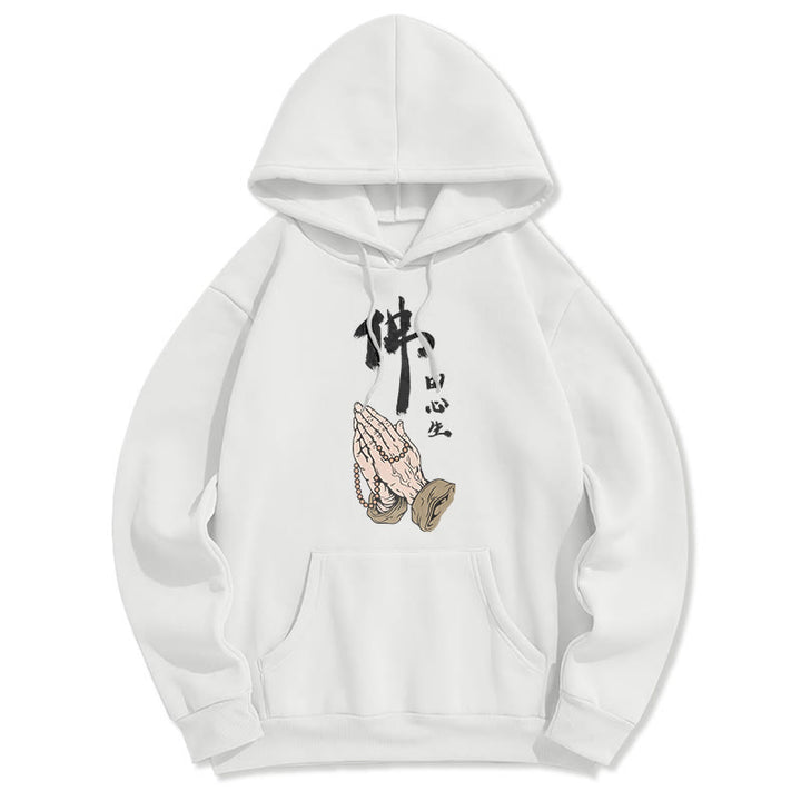 Buddha Stones Buddha Is Born From The Mind Fleece Lined Polyester Hoodie