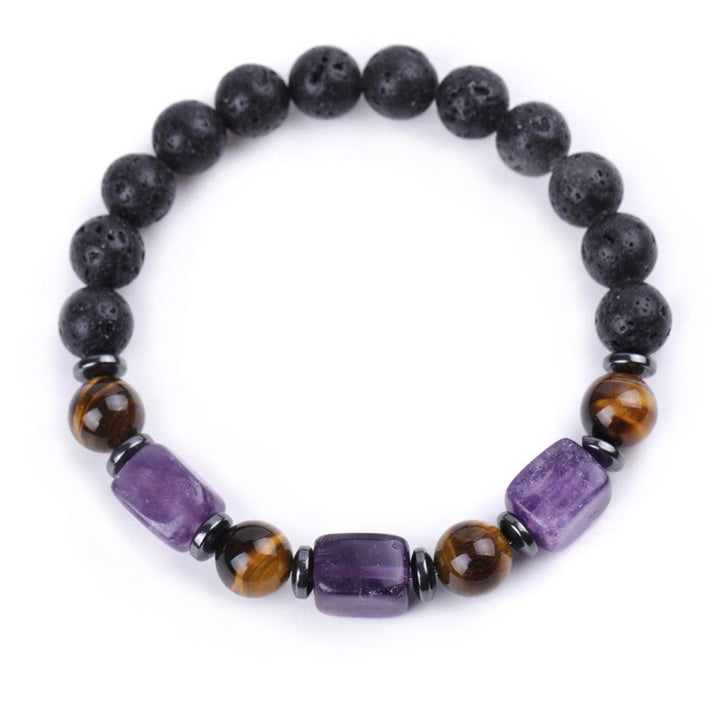 Buddha Stones Various Crystals Lava Rock Calm Bracelet