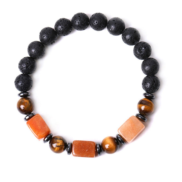 Buddha Stones Various Crystals Lava Rock Calm Bracelet