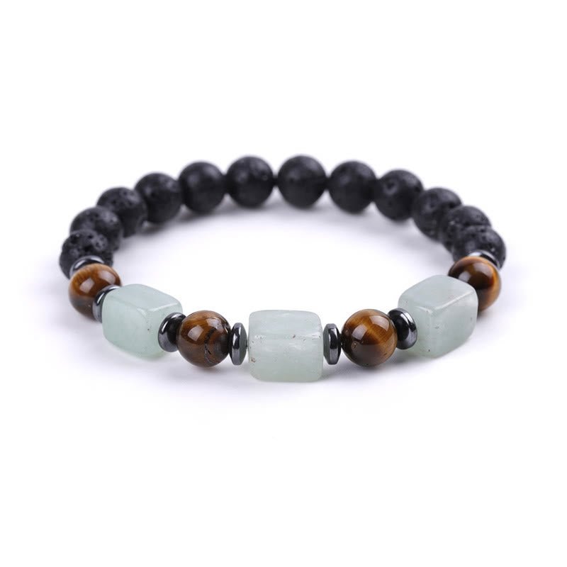 Buddha Stones Various Crystals Lava Rock Calm Bracelet