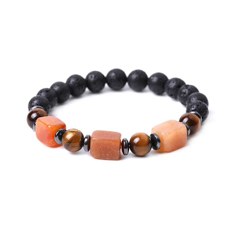 Buddha Stones Various Crystals Lava Rock Calm Bracelet