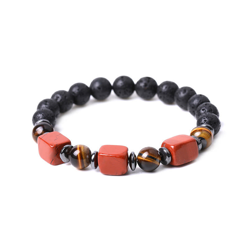 Buddha Stones Various Crystals Lava Rock Calm Bracelet