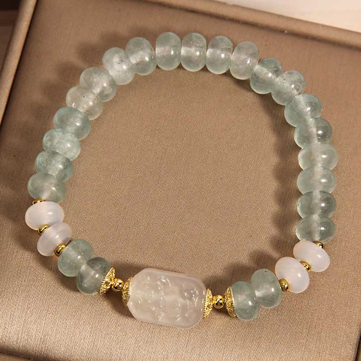 Buddha Stones Aquamarine Jade Abacus Beads Serenity Bracelet