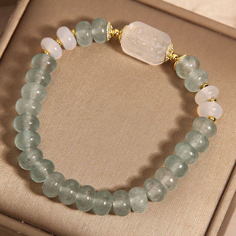 Buddha Stones Aquamarine Jade Abacus Beads Serenity Bracelet