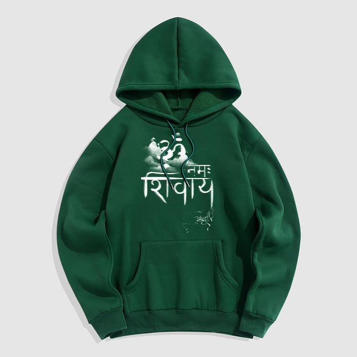 Buddha Stones OM NAMAH SHIVAYA Mountain Fleece Lined Polyester Hoodie