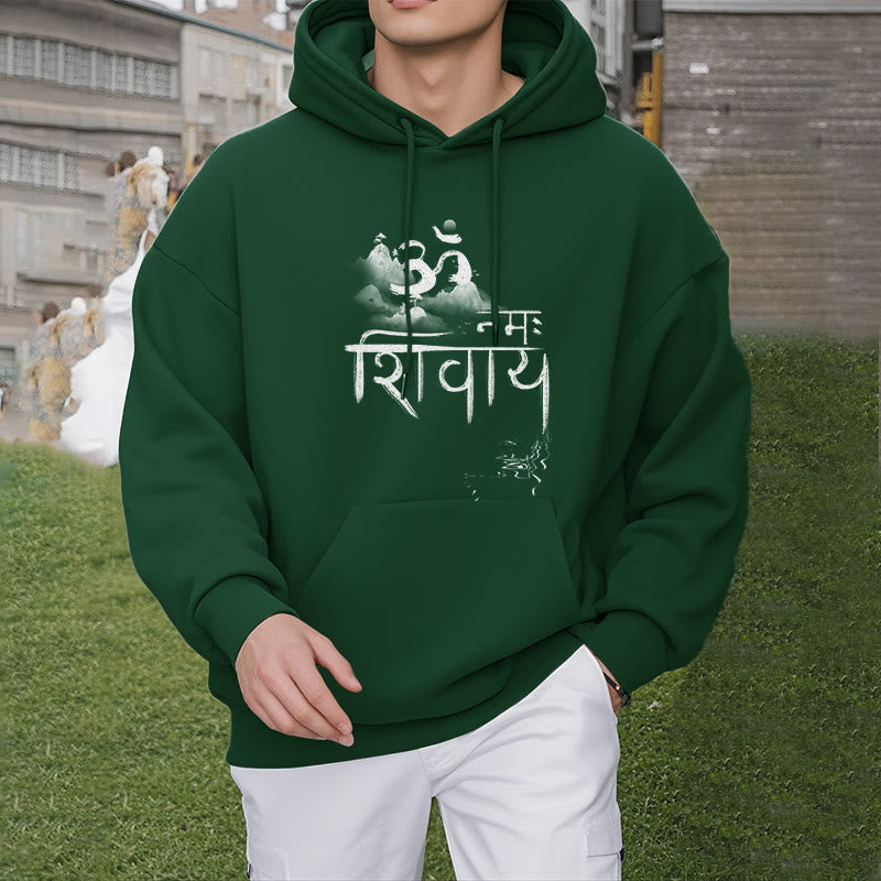 Buddha Stones OM NAMAH SHIVAYA Mountain Fleece Lined Polyester Hoodie