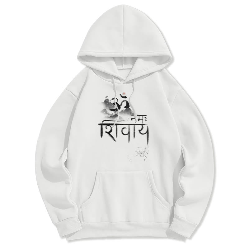 Buddha Stones OM NAMAH SHIVAYA Mountain Fleece Lined Polyester Hoodie