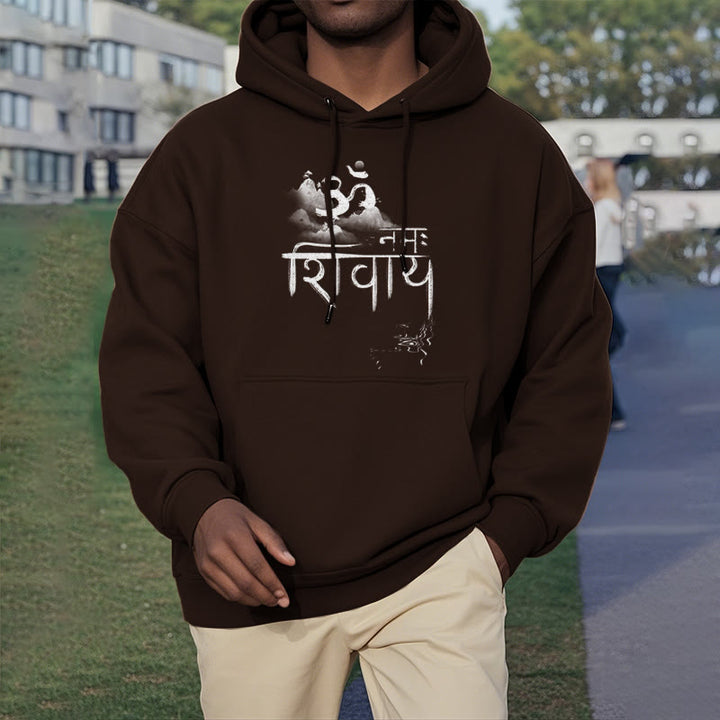 Buddha Stones OM NAMAH SHIVAYA Mountain Fleece Lined Polyester Hoodie