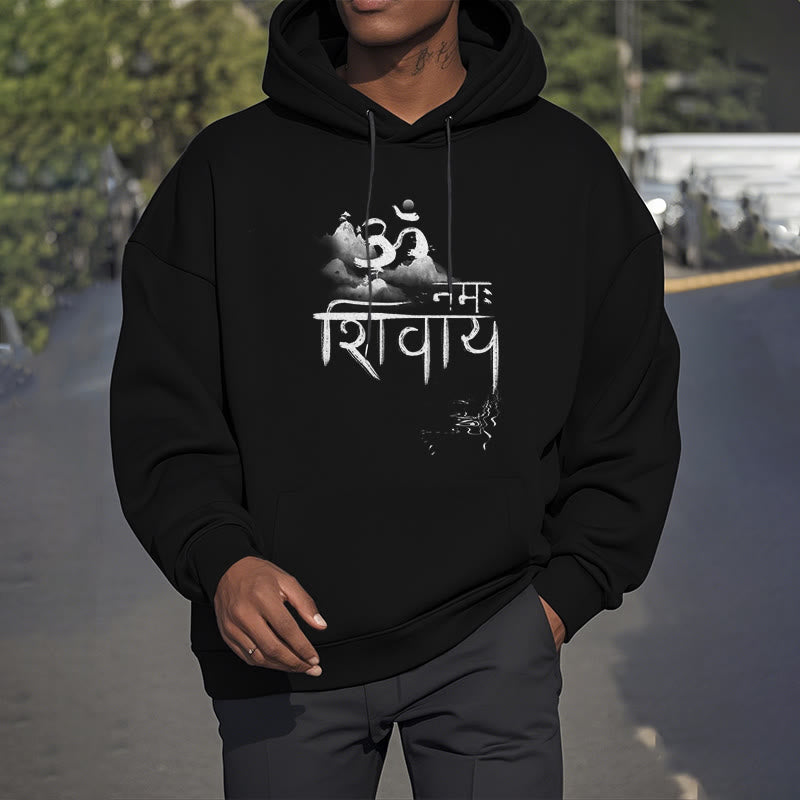 Buddha Stones OM NAMAH SHIVAYA Mountain Fleece Lined Polyester Hoodie