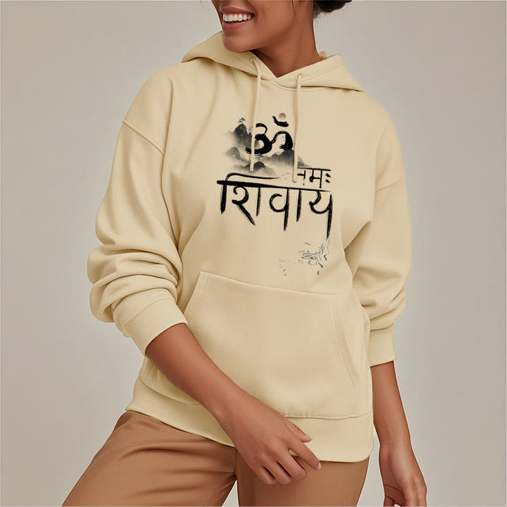 Buddha Stones OM NAMAH SHIVAYA Mountain Fleece Lined Polyester Hoodie