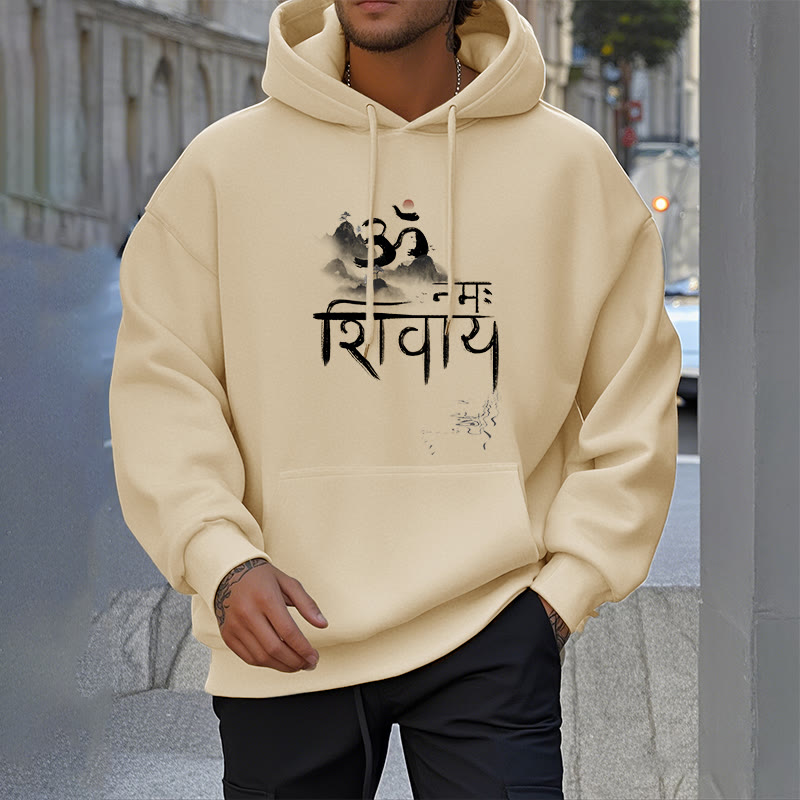 Buddha Stones OM NAMAH SHIVAYA Mountain Fleece Lined Polyester Hoodie