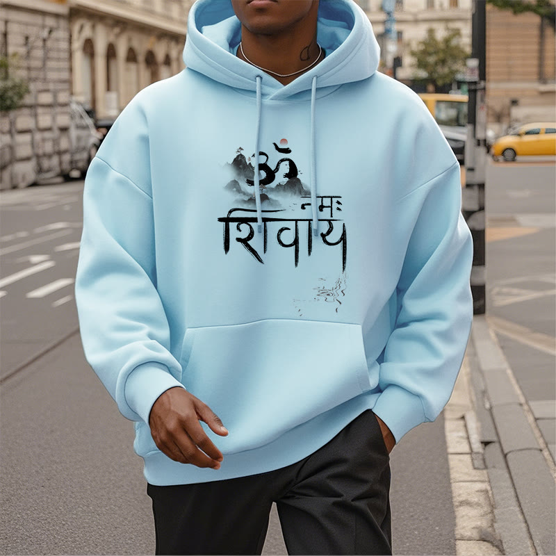 Buddha Stones OM NAMAH SHIVAYA Mountain Fleece Lined Polyester Hoodie