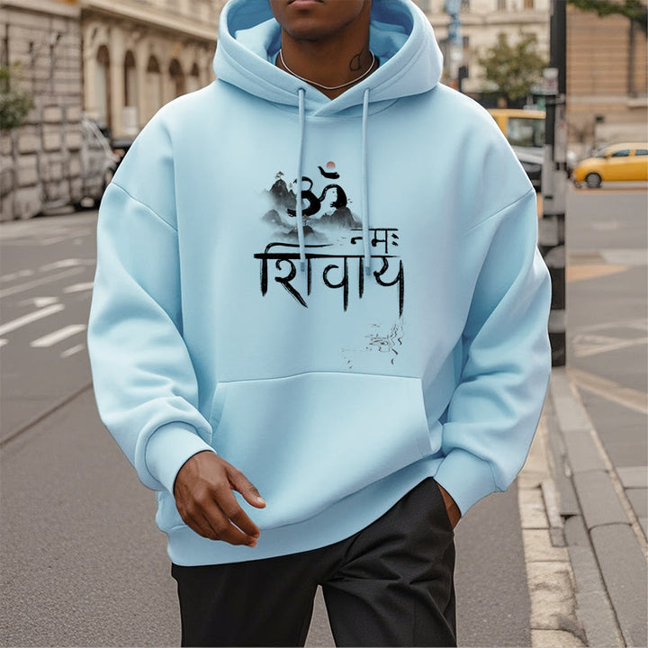 Buddha Stones OM NAMAH SHIVAYA Mountain Fleece Lined Polyester Hoodie