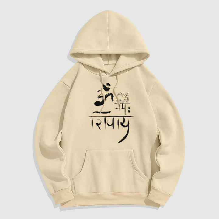 Buddha Stones OM NAMAH SHIVAYA Crane Bamboo Fleece Lined Polyester Hoodie