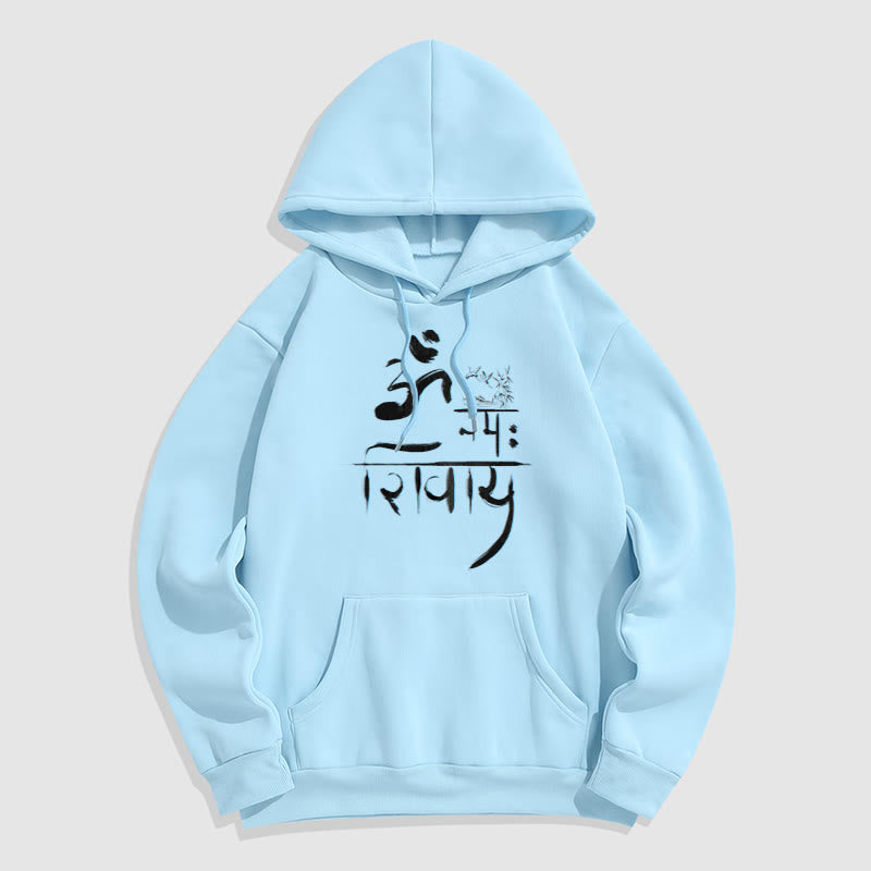 Buddha Stones OM NAMAH SHIVAYA Crane Bamboo Fleece Lined Polyester Hoodie