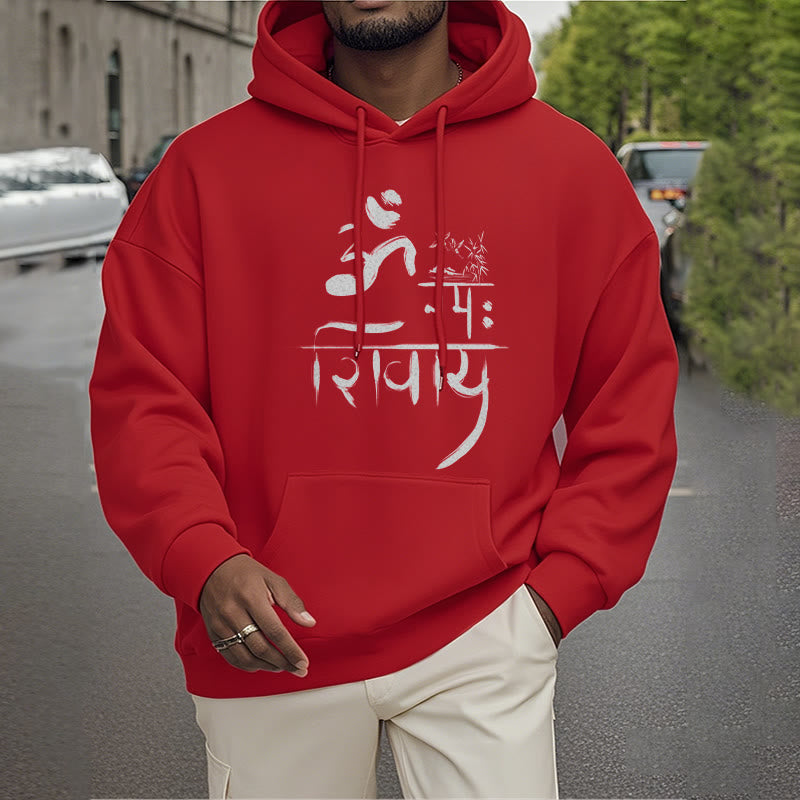 Buddha Stones OM NAMAH SHIVAYA Crane Bamboo Fleece Lined Polyester Hoodie