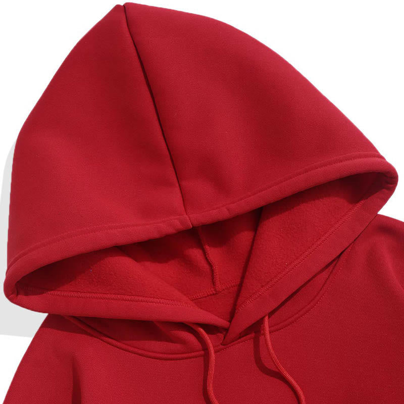 Buddha Stones OM NAMAH SHIVAYA Red Trident Profile Fleece Lined Polyester Hoodie