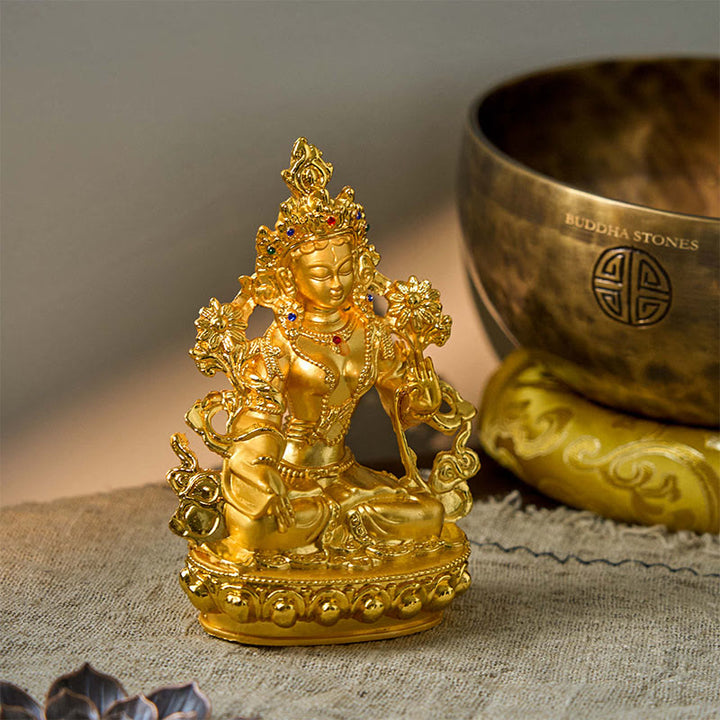 Bodhisattva White Tara Hope Protection Gold Plated Statue Decoration - image 2