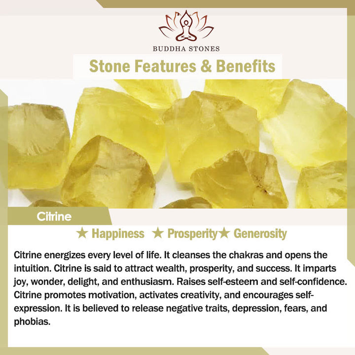 Buddha Stones Thank You Rose Quartz Citrine Rhodonite Passionate Bracelet