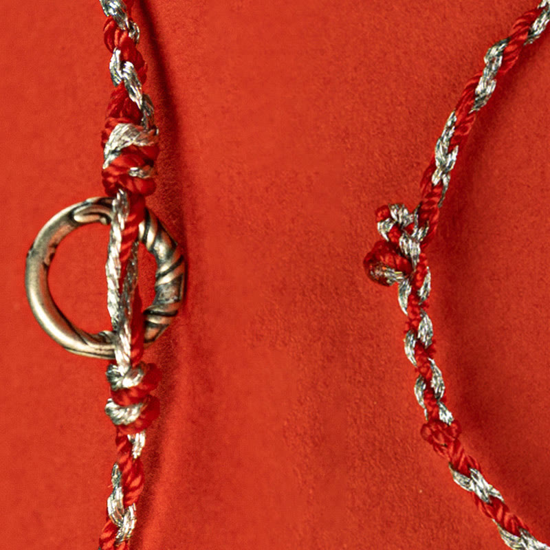 Buddha Stones 925 Sterling Silver Peace Buckle Luck String Bracelet - image 3