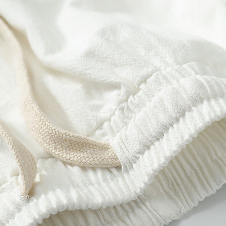 Buddha Stones Solid Color Cotton Linen Casual Loose Men's Pants With Pockets - image 3