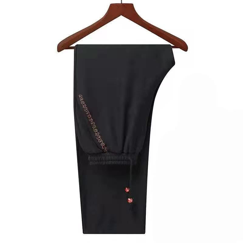 Buddha Stones Embroider Dragon Turned Sleeves Casual Frog-button Polyester Fiber Men's Jacket Shirt Pants Clothing - image 23