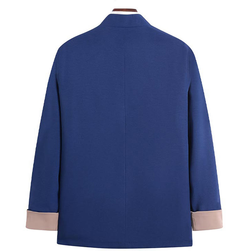 Buddha Stones Dragon Embroidery Frog-button Polyester Men's Jacket Shirt Clothing With Pockets - image 18