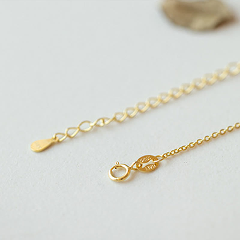 Buddha Stones 925 Sterling Silver Plated Gold Hetian Jade Peace Buckle Necklace Pendant - image 2