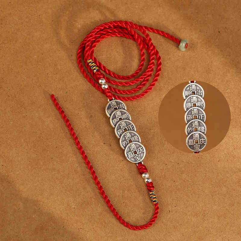 Buddha Stones 999 Sterling Silver Blessing Red String Belly Chain