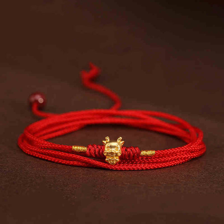 Buddha Stone 999 Solid Gold Red String Belly Chain