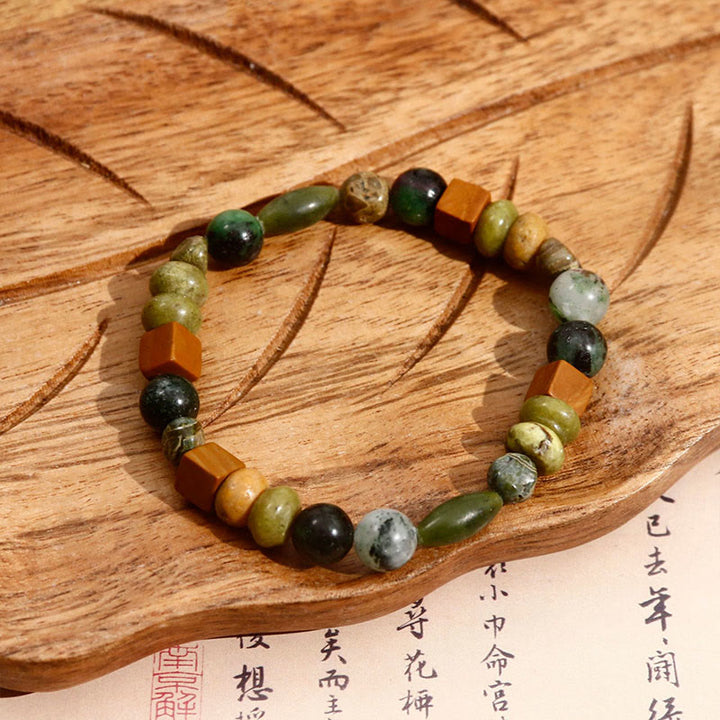 Buddha Stones Shoushan Stone Red Agate Prosperity Bracelet