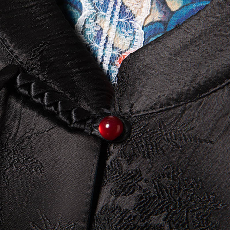 Buddha Stones Vintage Embroidery Flower Cloud Pattern Vest - image 4