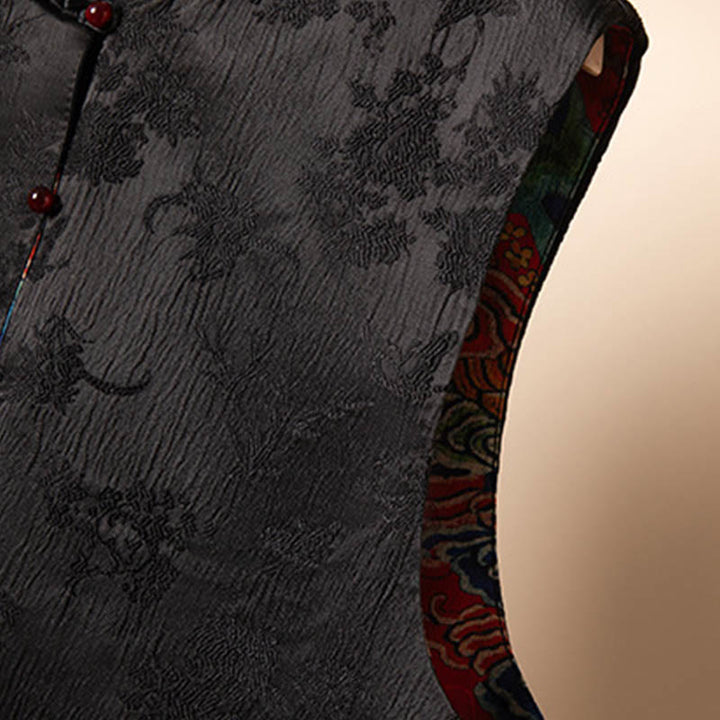 Buddha Stones Vintage Embroidery Flower Cloud Pattern Vest - image 6