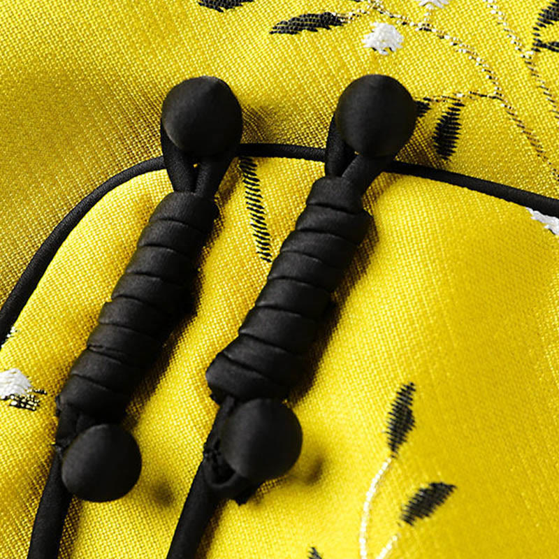 Buddha Stones Vintage Embroidery Crane Plants Pattern Knot Button Vest - image 7