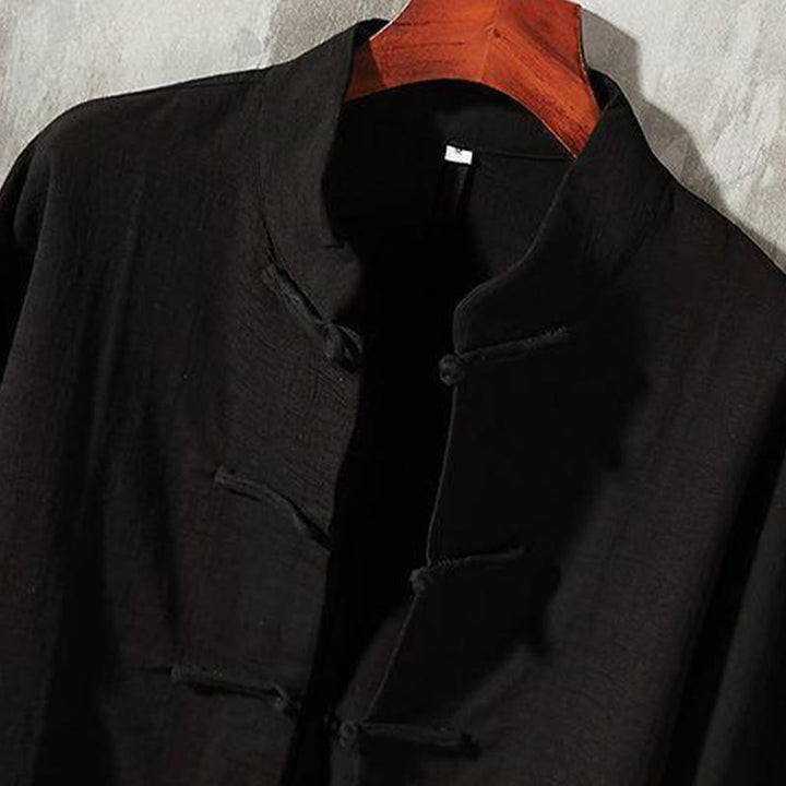 Buddha Stones Stand Collar Tang Suit Casual Cotton Linen Shirt - image 11