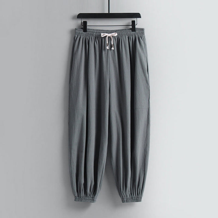 Buddha Stones Three-Quarter Sleeves Cropped Bloomers Cotton Top Pants Clothing Men's Set - image 3