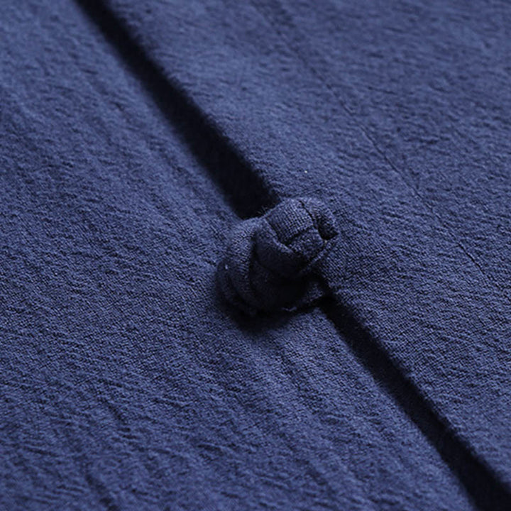 Buddha Stones Three-Quarter Sleeves Cropped Bloomers Cotton Top Pants Clothing Men's Set - image 13