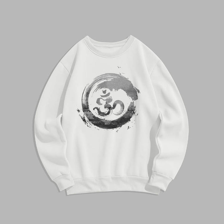 Buddha Stones Om Lotus Fleece Lined Polyester Sweatshirt